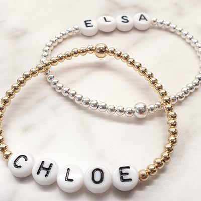Personalised Letters White Beads